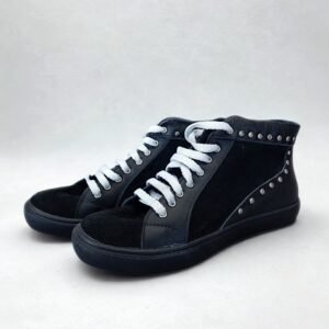 Zapatilla Caña Negra Tachas
