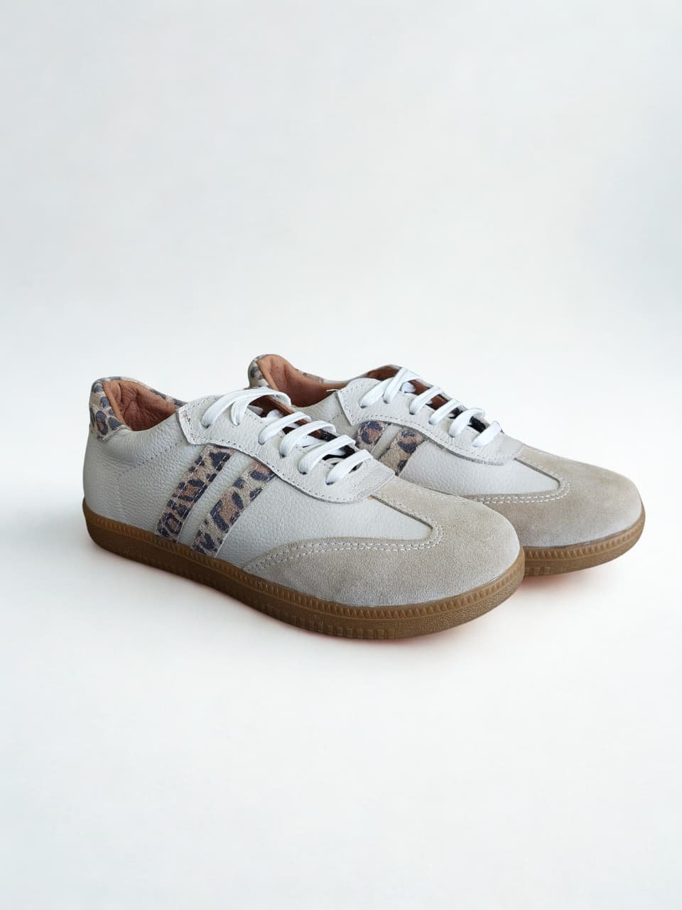 Zapatilla Beige/Print Líneas