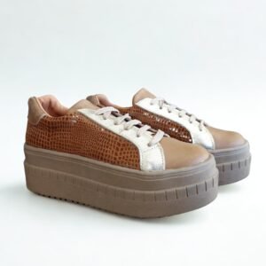 Zapatilla Alta Camel/Croko